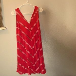 Loft womens size XS dress pink white stripe sleeveless‎ swing summer dress